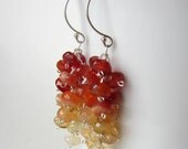 Mexican Fire Opal Ombre Dangle Earrings Sterling Silver