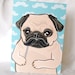 Mustache Pug Greeting Card