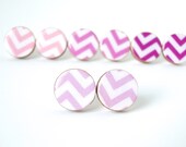 Chevron Earrings, Lavender, Geometric Jewelry, Wood Earrings, Made to Order, Gift Under 10, Purple Stud Earrings, Zig Zag, Modern Jewelry