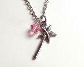 Magic Wand Necklace - Fairy Godmother With Birthstone