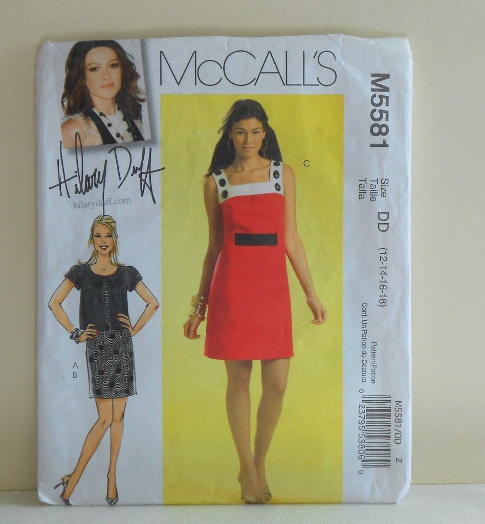 Womens Straight Dress and Unlined Jacket Size 12-14-16-18 UNCUT McCalls 5581 Designer Sewing Pattern