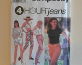 Women's Jeans, Capri Pants and Shorts Plus Size 18-20-22 UNCUT Vintage Simplicity 8377 Sewing Pattern