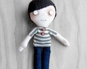 Pocket Dolly - boy with green striped henley