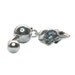 Baby Sparrow Skull Belly Button Ring in Sterling Plated White Bronze Bird Skull