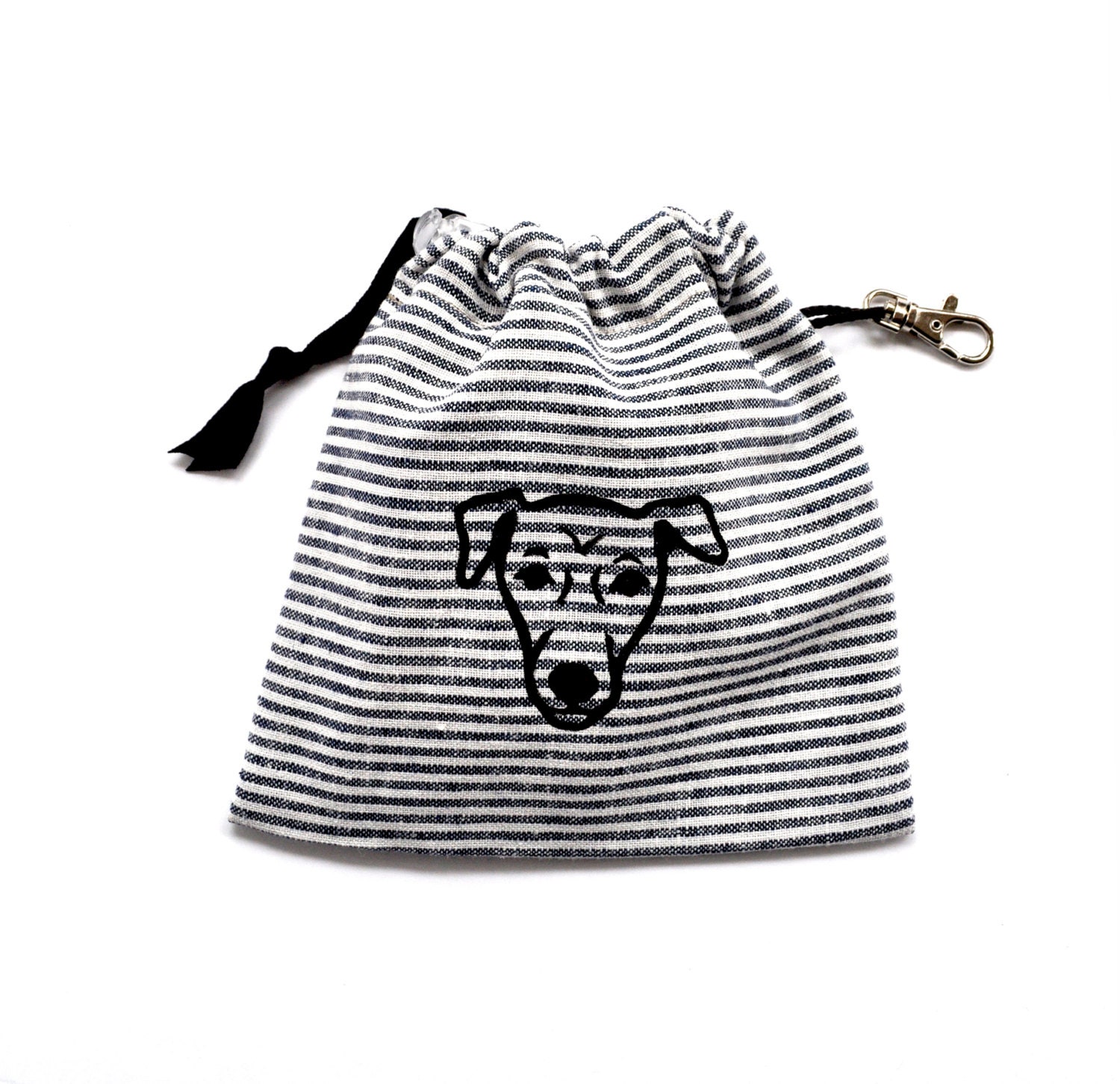 Grey Stripe Dog Tidy Pouch - Jack Russell Print