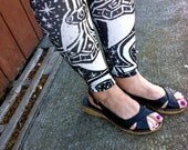 Eric Michael Black Leather Slingback Espadrilles  Womens Size 9