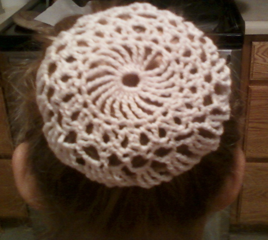 XXL Large PINWHEEL Crochet Lace Chignon Snood Bun Holder Cover