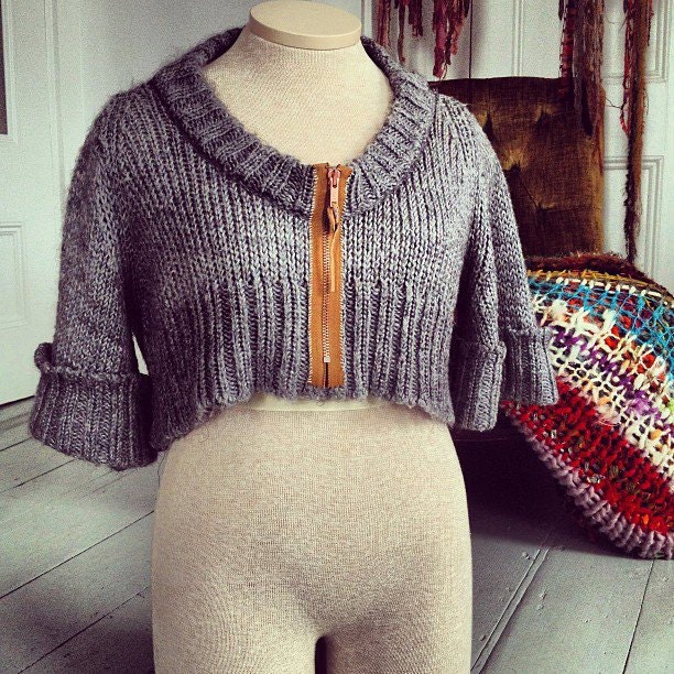 Chunky Oversized Alpaca Blend Cropped Sweater