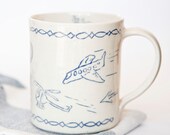 You're Going the Wrong Way - Slip decorated Ceramic Cup.