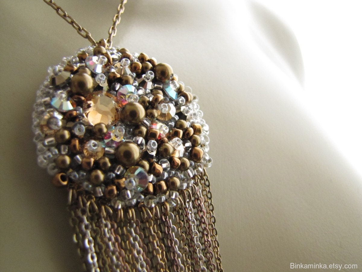 SALE Brass Cascade Necklace