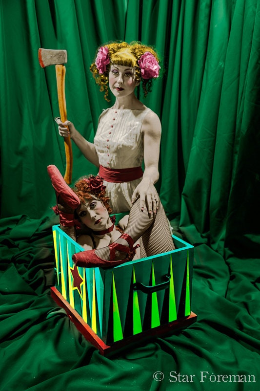 Baby Jane (hand colored original photo, victorian circus performers, edward gorey inspired, color, contortionist, macabre, vintage style