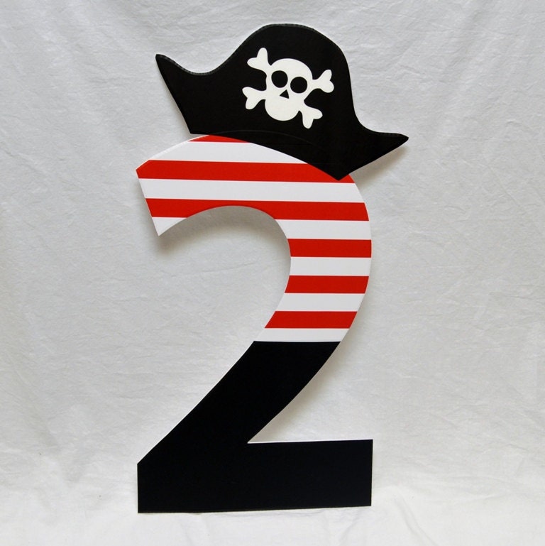Pirate - Personalized Number Birthday Sign - Great for Photo Prop or Decoration