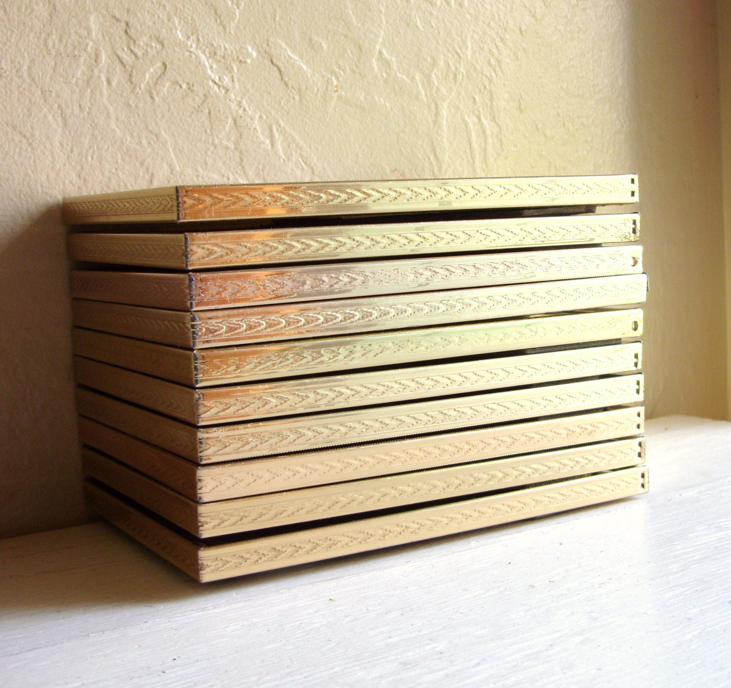 Matching Gold Metal Picture Frames 5x7 with Glass Wedding Decor Table Numbers 10