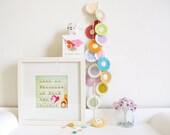 Polly crochet garland, polka dot nursery decor in vintage inspired summer pastels, granny chic - MADE TO ORDER, by Emma Lamb