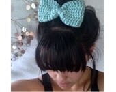 crochet bow barrette . eco friendly . vegan . PICK YOUR COLOR