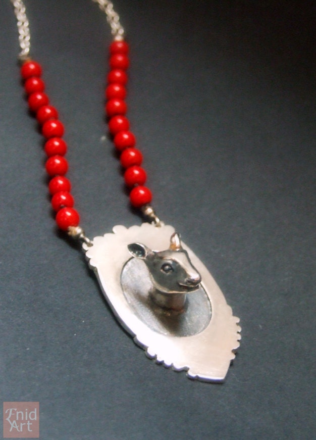 Sterling silver deer necklace
