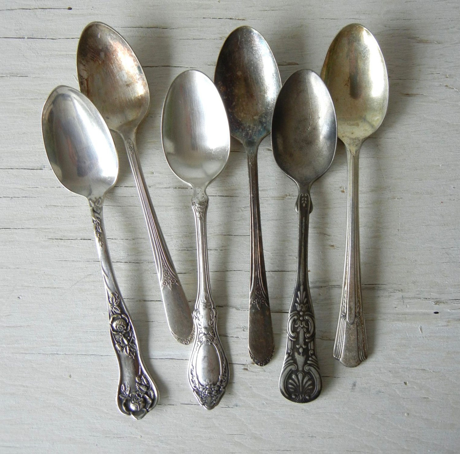 Vintage Silverplate Assortment of 6 Beautiful Teaspoons