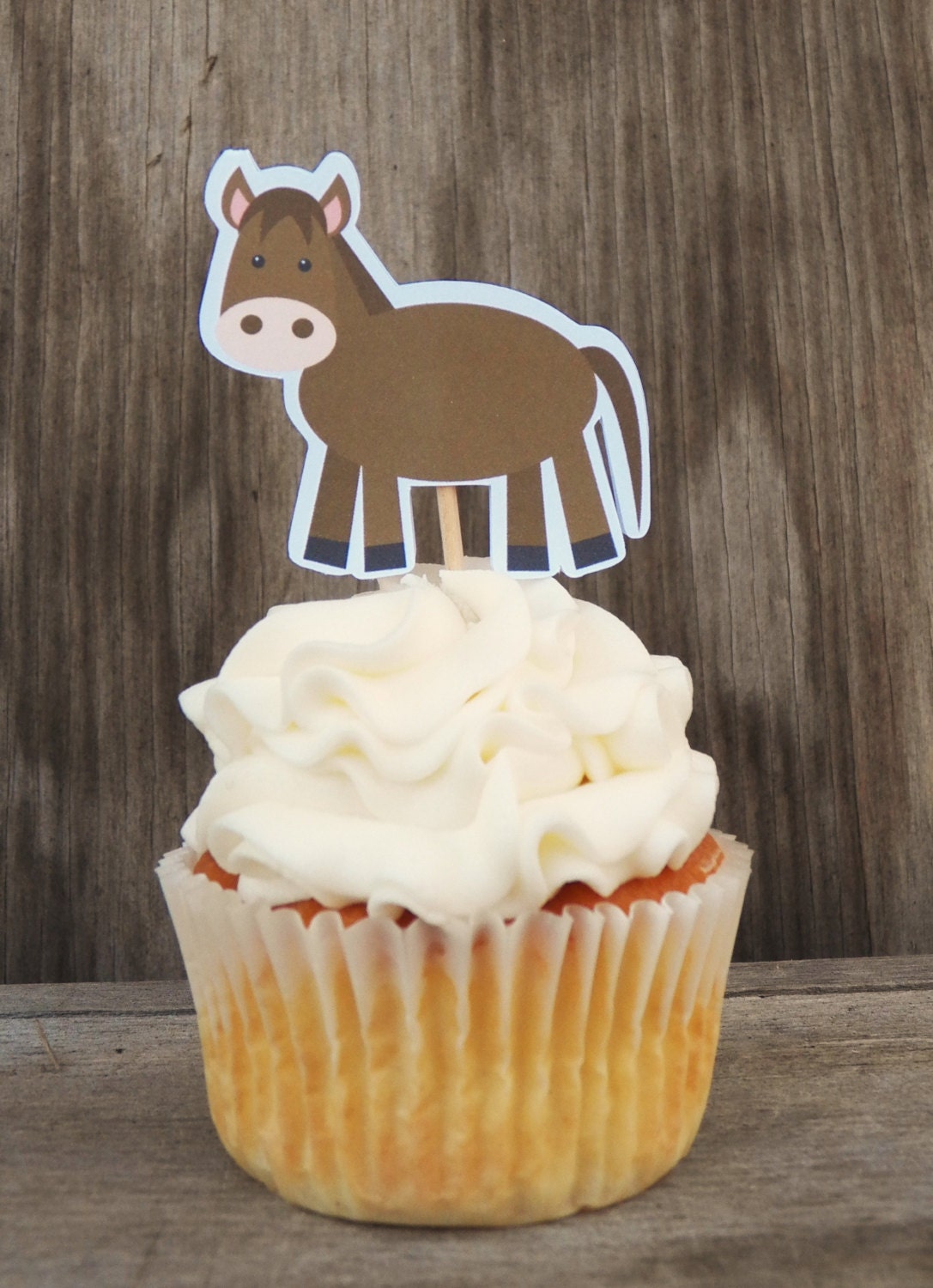 Farm Birthday Party - Set of 12 Horse Cupcake Toppers by The Birthday House Il_170x135