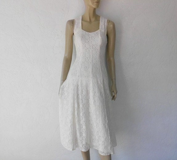 Vintage Lace Dress, 80's Cute Lace Bohemian Grunge Dress, Open Back, Lace Midi Dress, Grunge Dress, Bohemian Dress,