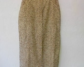 Vintage 80's Skirt, Leopard Print High Waist A-line Skirt, Cotton A-line Leopard Print Skirt