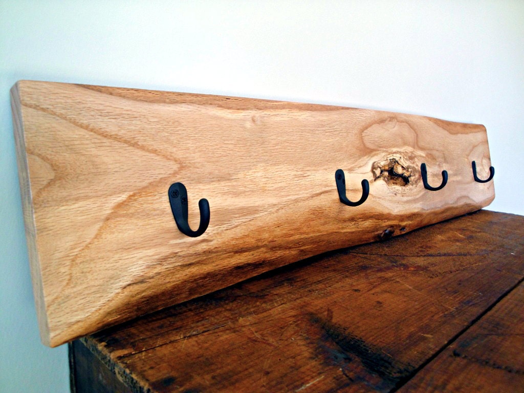 Row of Hooks - White Oak Live Edge