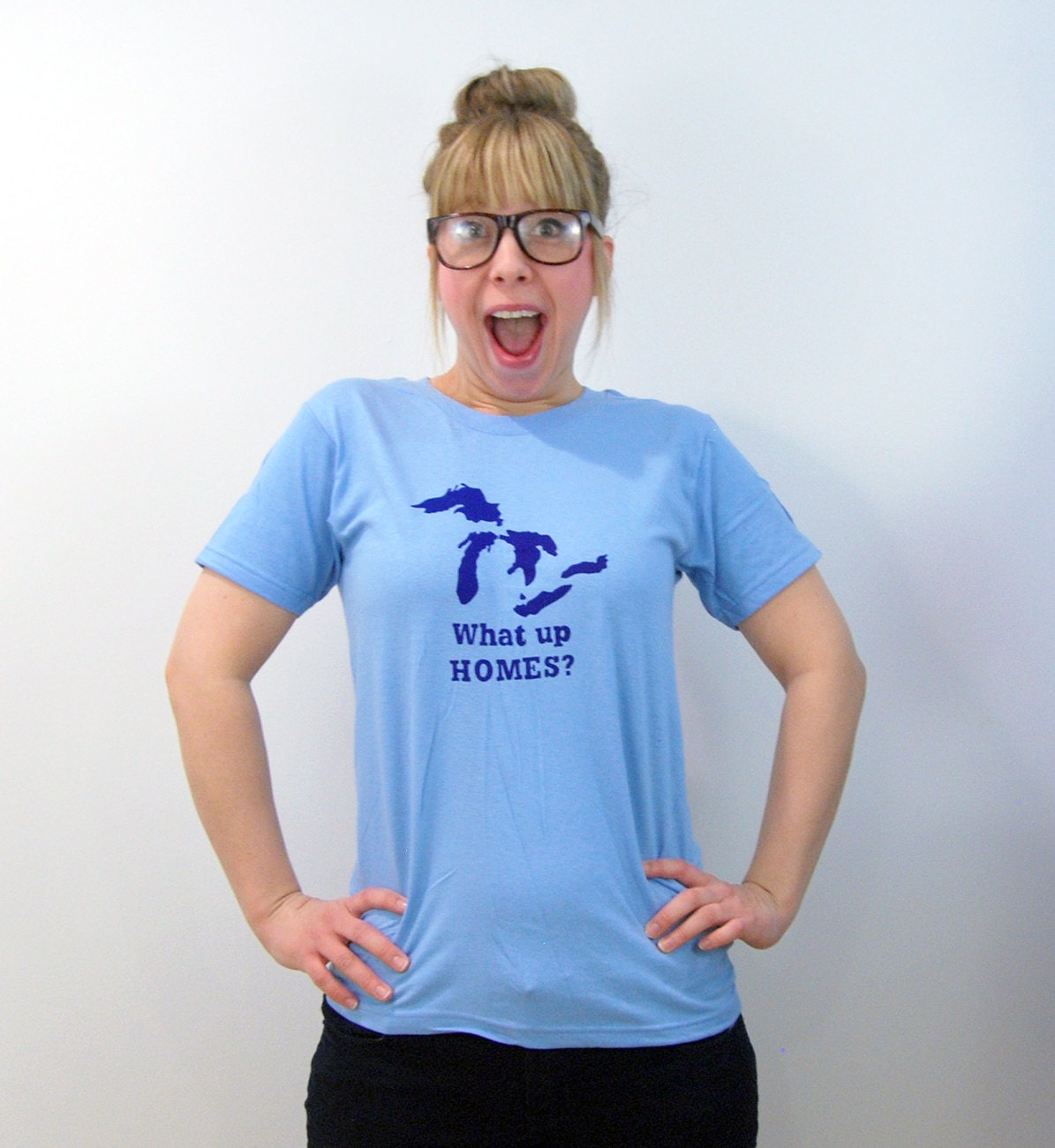 What Up HOMES screen printed Ladies' T-shirt- Midwest Pride Collection
