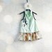 Mint Green Blouse Shabby Chic Top Upcycled Clothing Floral Print Vintage Lace Sleeveless Shirt Romantic Clothes Peplum Style Small 'LEAH'