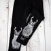Childrens Wild Catalope Leggings - Childrens Black Jersey Spandex Cat wild catalope Leggings - White and Black