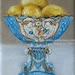 Itty Bitty Bits of Pretty. . .Antique French Sevres with Lemons -Still Life 3x4 Original Painting in OIL by LARA
