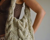 Designer hand knit cable shoulder bag hobo crossbody messenger school bag - Soul of a Vagabond CHOOSE YOUR COLOR