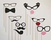 Mad Men Photo Booth Props. Black Tie Wedding Party Photo Booth Prop Set. Photo Booth Props. Little Retreats Set of  14.