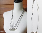 Small Spike Necklace. Black and Silver. Silver Spike. Simple. Chain and Cord. Fashion.