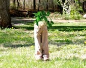 Vintage unique creepy cute planter house plant garden fairy feet gnome retro child handmade sculpture little boy ooak
