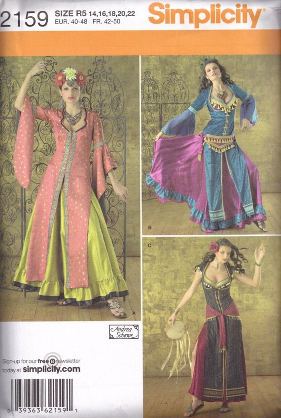 Simplicity 2159 Sexy Belly Dancer Sewing Pattern by PeoplePackages