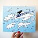 Paper Plane 8x10 Print - kids riding a paper airplane