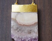 Pastel Stalactite Druzy Necklace 14k Gold
