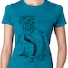 MERMAID shirt - vintage design women's short sleeve crew teal t-shirt