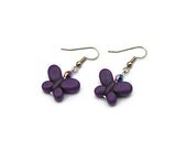 Turquoise Butterfly Dangle Earrings Yellow, Red, White, Green, Pink, Orange, Purple Howlite