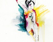 Ignite // ORIGINAL - watercolor, pencil & ink - drawing