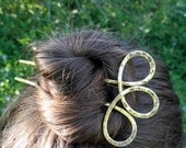 Metal Hair Fork - Brass Loops