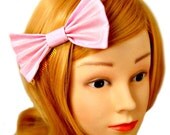 Sweet Cute Light Pink Glitter Hair Bow Clip Barrette Fairy Kei