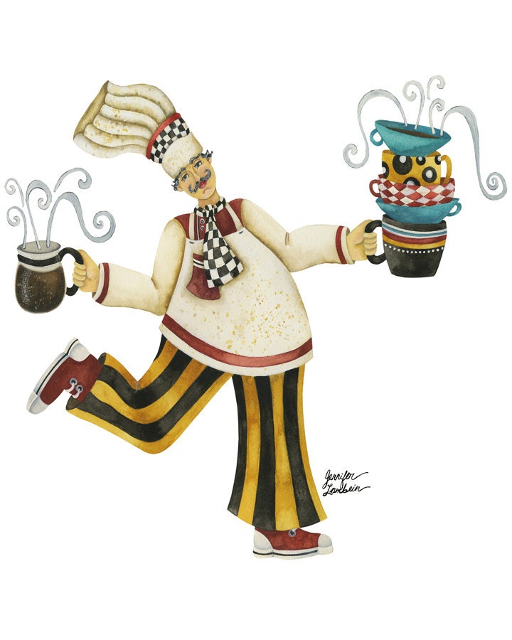 Art Print 11x14. A Cup A Cup Chef (White Background)