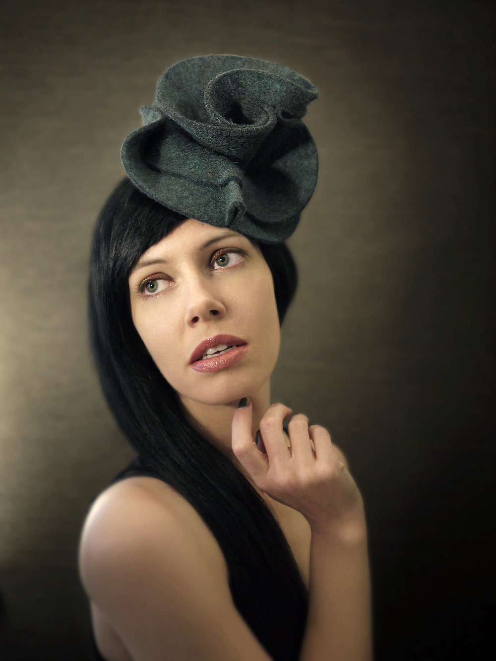 Teal Felt Hat - Guggenheim Series - Made to Order