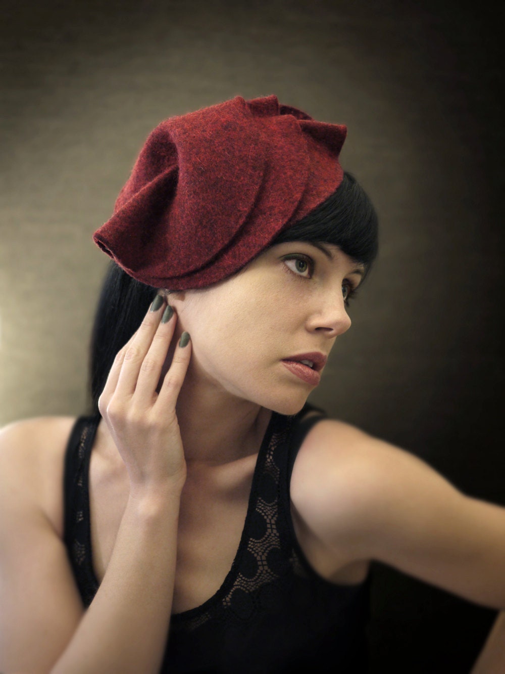 Oxblood Red Felt Hat- The Protection Series- Made to Order