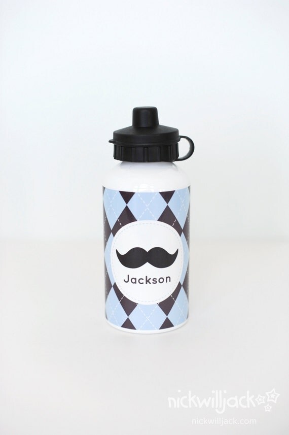 Mustache Personalized Water Bottle-Aluminum Il_570xn