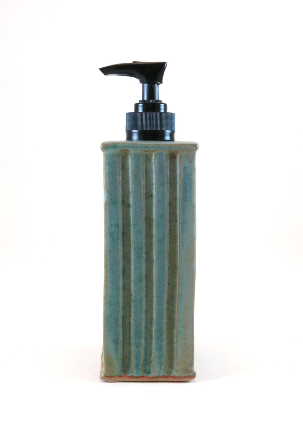 Green Soap Dispenser - Verdigris Green Pottery - Soap Pump - 288