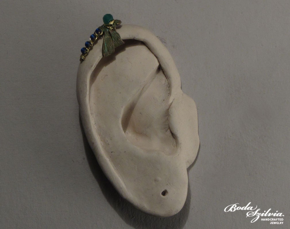 DRAGONFLY - tiny ear cuff - 2 variations available