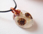 Real Ladybugs White Flowers Resin Pendant Nature Necklace Bohemian Jewelry  Amber Wire Insects Bugs Earth Forest Woodland Babies Breath