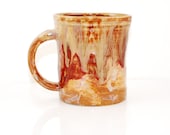 Teacup Porcelain Gold and Red Ceramic Mug