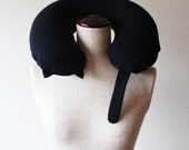 Black Cat Cotton Travel Inflatable Pillow
